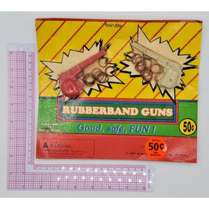 Vintage Vending Display Board Rubberband Guns 0240